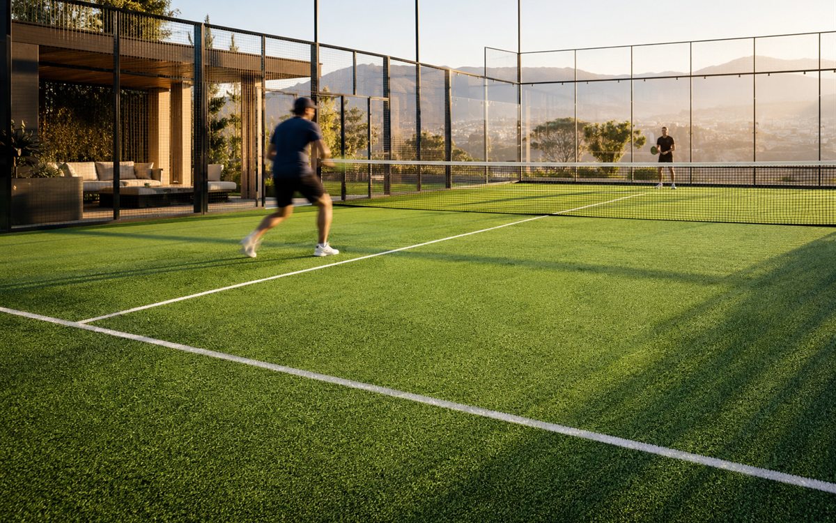 Cancha de club deportivo instalada con césped sintético en Quito